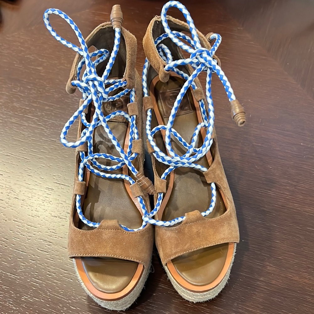 Tory Burch espadrille sandals with ribbon tie